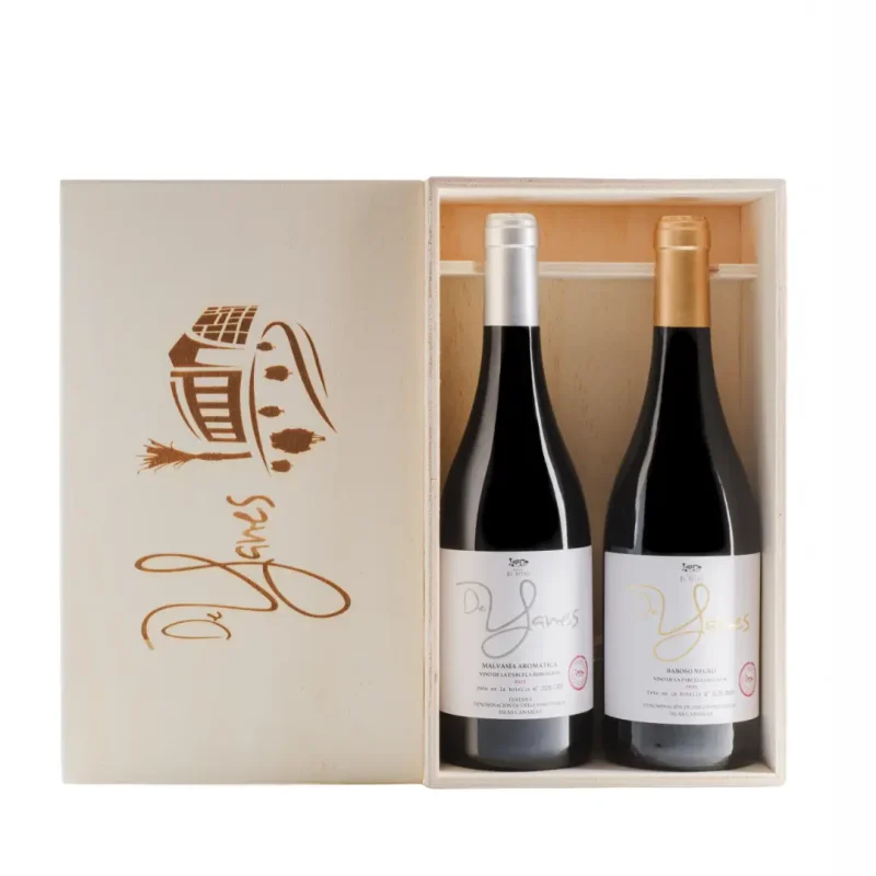 Wooden Case (1x) De Yanes Baboso Negro + (1x) De Yanes Malvasía Aromática